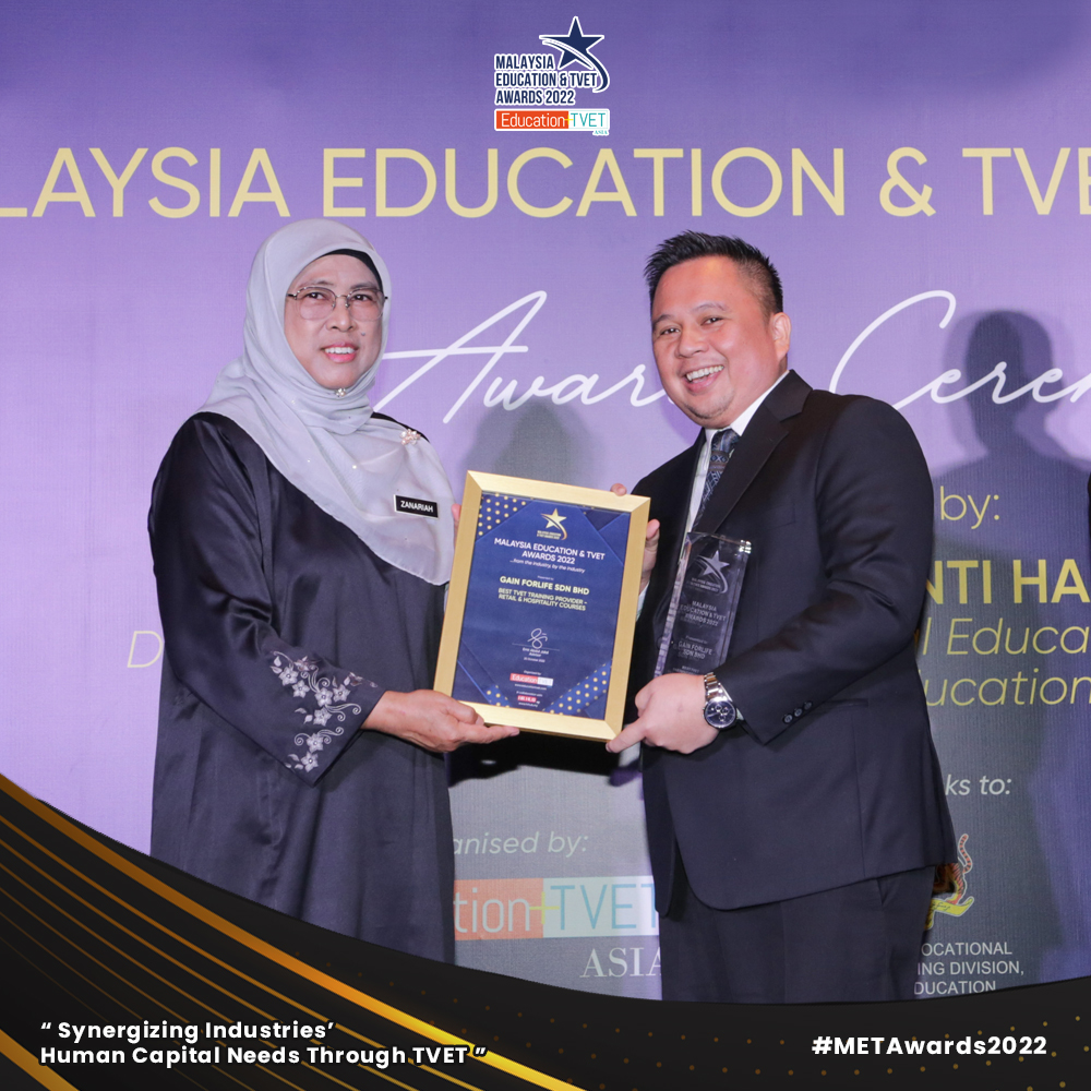 Gain Forlife Sdn Bhd - Malaysia Education & TVET Awards 2022